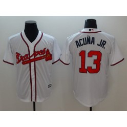 MLB Atlanta Braves #13 Ronald Acuna Jr. White Cool Base Men Jersey