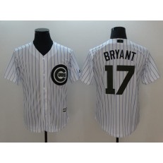 MLB Chicago Cubs #17 Kris Bryant White 2018 Memorial Day Cool Base Men Jersey