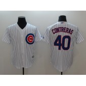 MLB Chicago Cubs #40 Willson Contreras White Cool Base Men Jersey