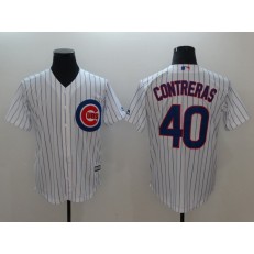 MLB Chicago Cubs #40 Willson Contreras White Cool Base Men Jersey