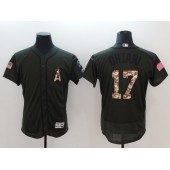 MLB Los Angeles Angels #17 Shohei Ohtani Olive Green Flexbase Men Jersey