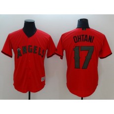 MLB Los Angeles Angels #17 Shohei Ohtani Red 2018 Memorial Day Cool Base Men Jersey