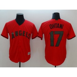 MLB Los Angeles Angels #17 Shohei Ohtani Red 2018 Memorial Day Cool Base Men Jersey