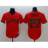 MLB Los Angeles Angels #27 Mike Trout Red 2018 Memorial Day Cool Base Men Jersey