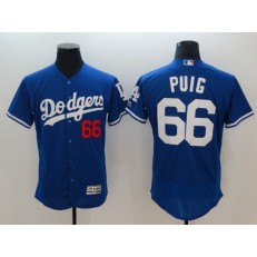 MLB Los Angeles Dodgers #66 Yasiel Puig Blue Flexbase Men Jersey