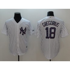 MLB New York Yankees #18 Didi Gregorius White 2018 Stars & Stripes Cool Base Men Jersey