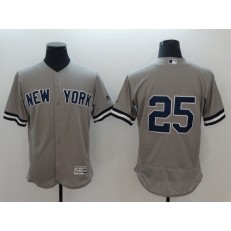 MLB New York Yankees #25 Gleyber Torres No Name Gray Flex Base Men Jersey