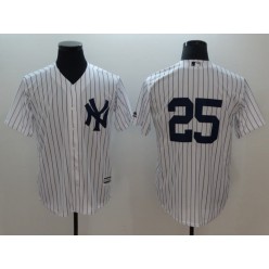 MLB New York Yankees #25 Gleyber Torres No Name White Cool Base Men Jersey