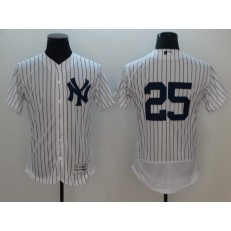 MLB New York Yankees #25 Gleyber Torres No Name White Flex Base Men Jersey