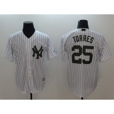 MLB New York Yankees #25 Gleyber Torres White 2018 Memorial Day Cool Base Men Jersey