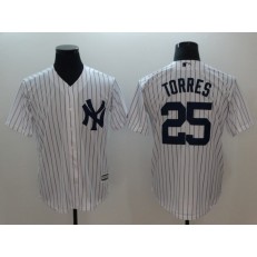 MLB New York Yankees #25 Gleyber Torres White Cool Base Men Jersey