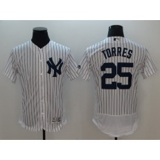 MLB New York Yankees #25 Gleyber Torres White Flex Base Men Jersey