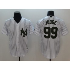 MLB New York Yankees #99 Aaron Judge White 2018 Memorial Day Cool Base Men Jersey