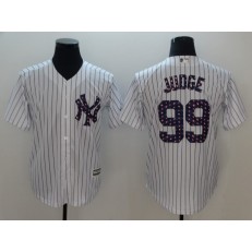 MLB New York Yankees #99 Aaron Judge White 2018 Stars & Stripes Cool Base Men Jersey