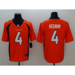 Denver Broncos #4 Case Keenum Orange Vapor Untouchable Limited Nike NFL Men Jersey