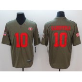 San Francisco 49ers #10 Jimmy Garoppolo Olive Salute To Service Limited Nike NFL Men Jersey