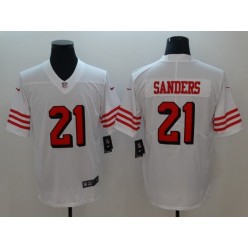 San Francisco 49ers #21 Deion Sanders White Color Rush Vapor Untouchable Limited Nike NFL Men Jersey