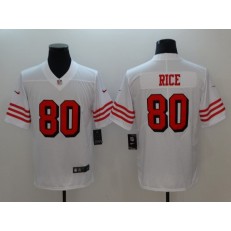 San Francisco 49ers #80 Jerry Rice White Color Rush Vapor Untouchable Limited Nike NFL Men Jersey