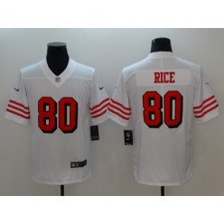 San Francisco 49ers #80 Jerry Rice White Color Rush Vapor Untouchable Limited Nike NFL Men Jersey