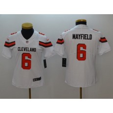 Women Nike Cleveland Browns #6 Baker Mayfield White Vapor Untouchable Limited NFL Jersey