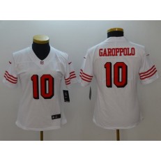 Women Nike San Francisco 49ers #10 Jimmy Garoppolo White Color Rush Vapor Untouchable Limited NFL Jersey