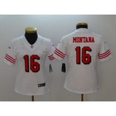 Women Nike San Francisco 49ers #16 Joe Montana White Color Rush Vapor Untouchable Limited NFL Jersey