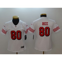 Women Nike San Francisco 49ers #80 Jerry Rice White Color Rush Vapor Untouchable Limited NFL Jersey