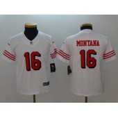 Youth Nike San Francisco 49ers #16 Joe Montana White Color Rush Vapor Untouchable Limited NFL Jersey
