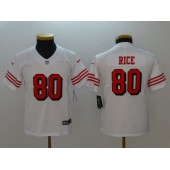 Youth Nike San Francisco 49ers #80 Jerry Rice White Color Rush Vapor Untouchable Limited NFL Jersey