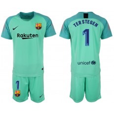 2018-19 Barcelona 1 TERSTEGEN Green Goalkeeper Soccer Men Jersey