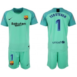 2018-19 Barcelona 1 TERSTEGEN Green Goalkeeper Soccer Men Jersey