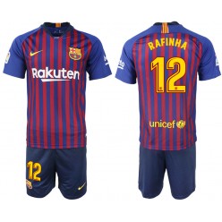2018-19 Barcelona 12 RAFINHA Home Soccer Men Jersey