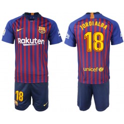 2018-19 Barcelona 18 JORDIALBA Home Soccer Men Jersey