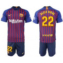 2018-19 Barcelona 22 ALEIX VIDAL Home Soccer Men Jersey