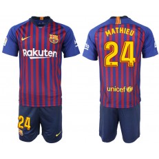 2018-19 Barcelona 24 MATHIEU Home Soccer Men Jersey
