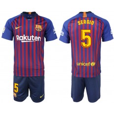 2018-19 Barcelona 5 SERGIO Home Soccer Men Jersey