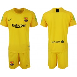 2018-19 Barcelona Yellow Goalkeeper Soccer Men Jersey