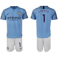 2018-19 Manchester City 1 C. BRAVO Home Soccer Men Jersey