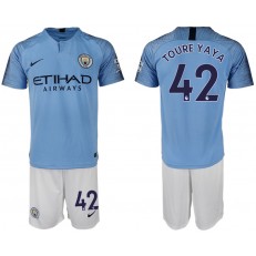 2018-19 Manchester City 42 TOURE YAYA Home Soccer Men Jersey