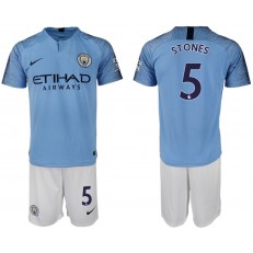 2018-19 Manchester City 5 STONES Home Soccer Men Jersey