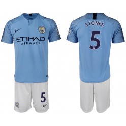 2018-19 Manchester City 5 STONES Home Soccer Men Jersey