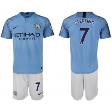 2018-19 Manchester City 7 STERLING Home Soccer Men Jersey