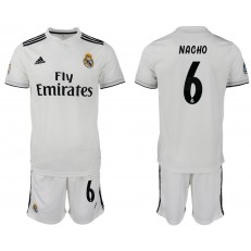 2018-19 Real Madrid 6 NACHO Home Soccer Men Jersey