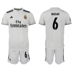 2018-19 Real Madrid 6 NACHO Home Soccer Men Jersey