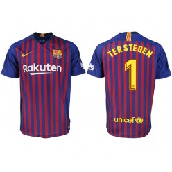 2018-19 Barcelona #1 TERSTEGEN Home Thailand Soccer Men Jersey