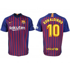 2018-19 Barcelona #10 RONALDINHO Home Thailand Soccer Men Jersey