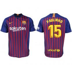 2018-19 Barcelona #15 PAULINHO Home Thailand Soccer Men Jersey