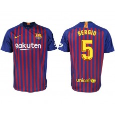 2018-19 Barcelona #5 SERGIO Home Thailand Soccer Men Jersey