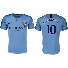 2018-19 Manchester City #10 KUN AGUERO Home Thailand Soccer Men Jersey