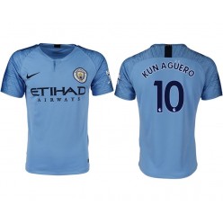 2018-19 Manchester City #10 KUN AGUERO Home Thailand Soccer Men Jersey